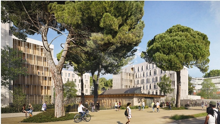 + de 290 nouveaux logements à la rentrée 2024 pour la Cité U' Voie Domitienne à Montpellier.