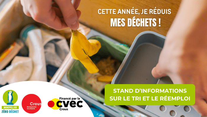 Stand d'informations sur le tri et le réemploi à la Cité U' Vert-Bois 1 Stand dinfo